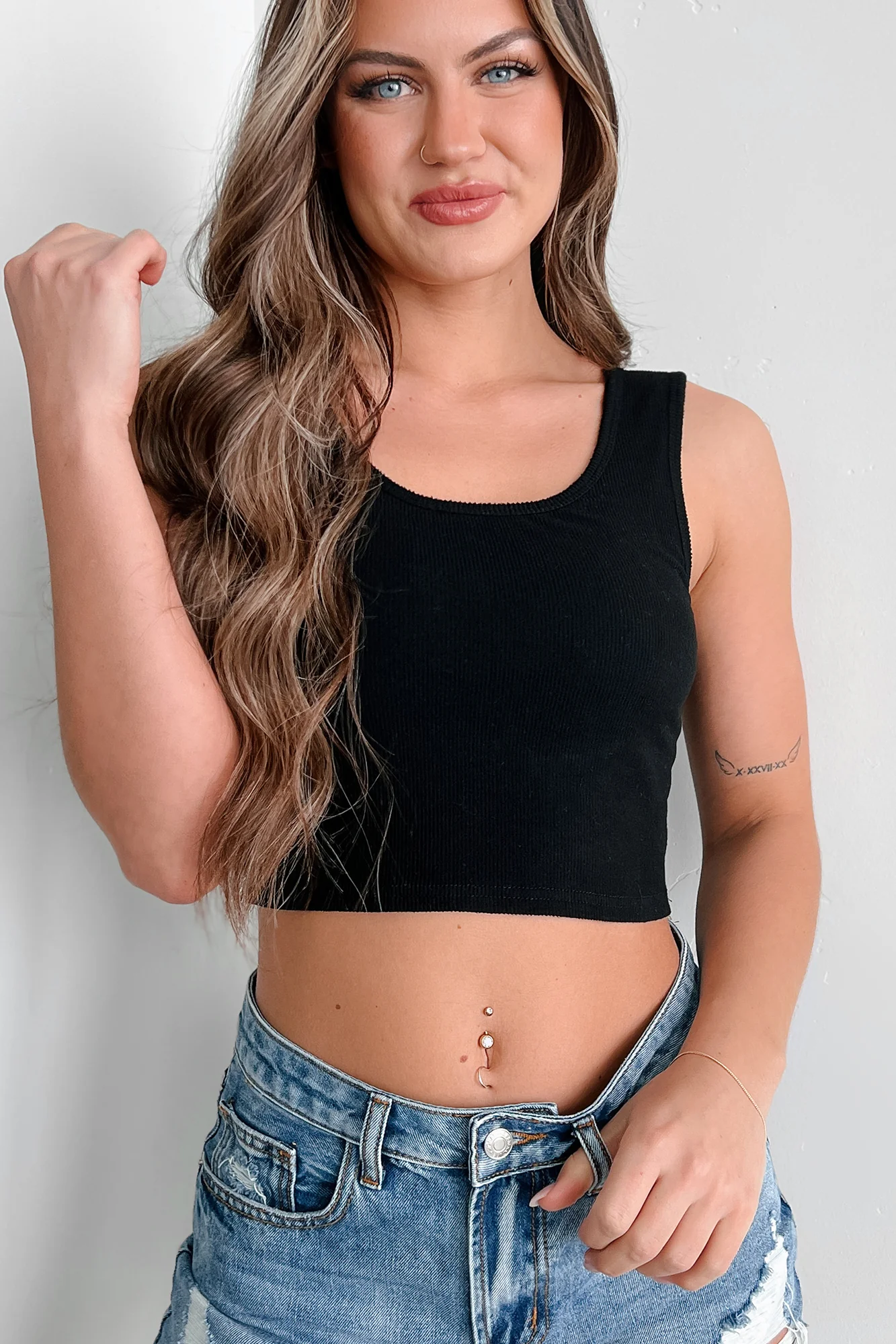 Candid Responses Brami Crop Tank (Black) - Image 6