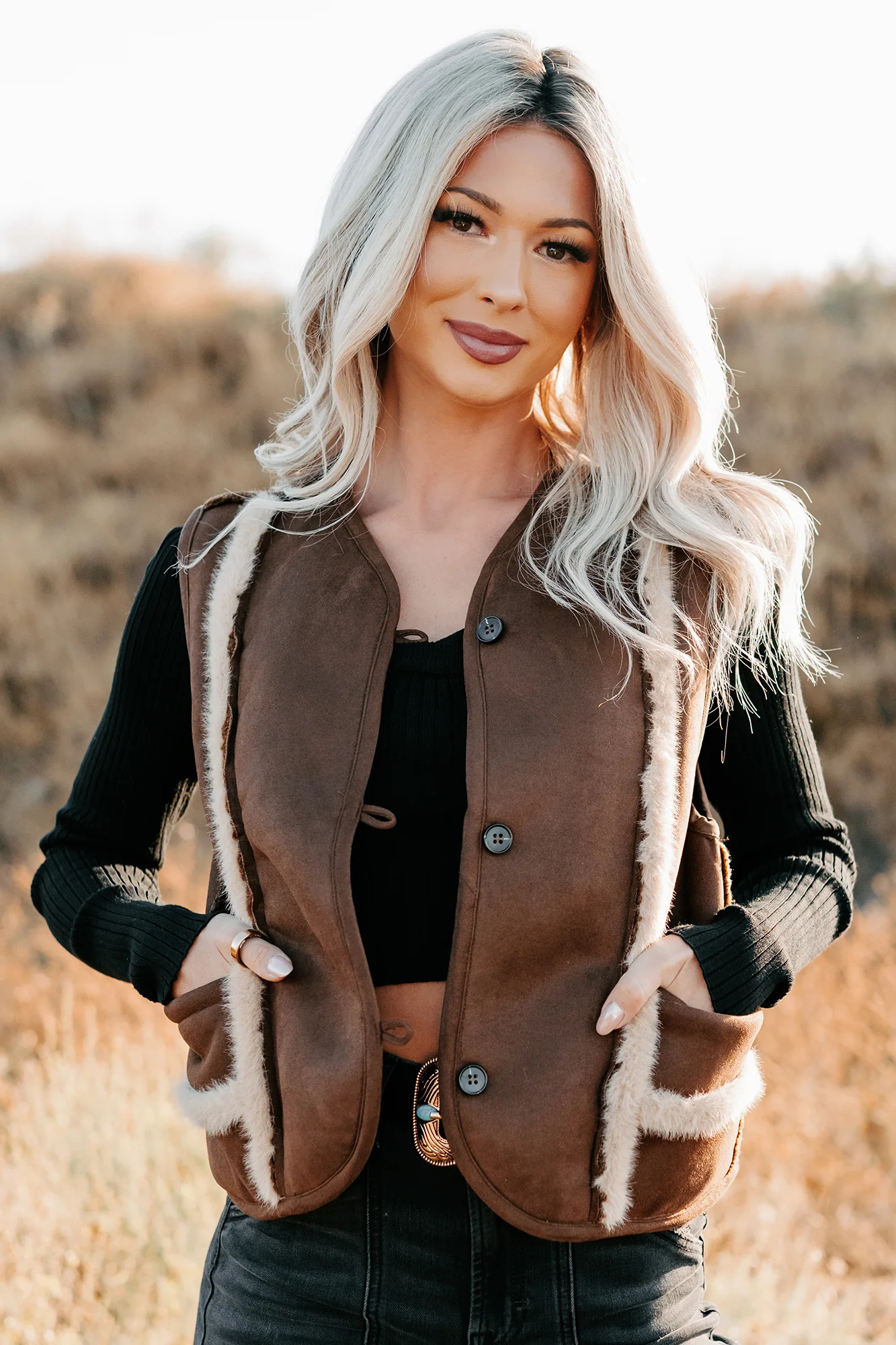 Mountain Muse Faux Suede Vest (Chocolate) - Image 8